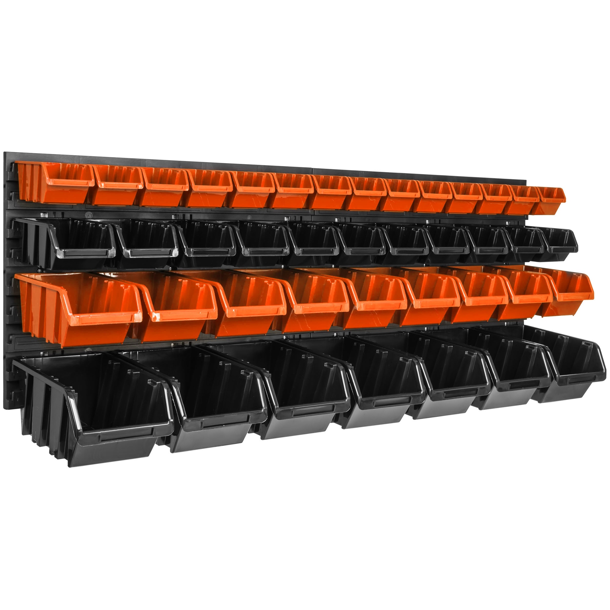 Nástěnná deska na nářadí 115 x 39 cm, stěna do garáže, 41 přihrádek, regál, sklad, dílna