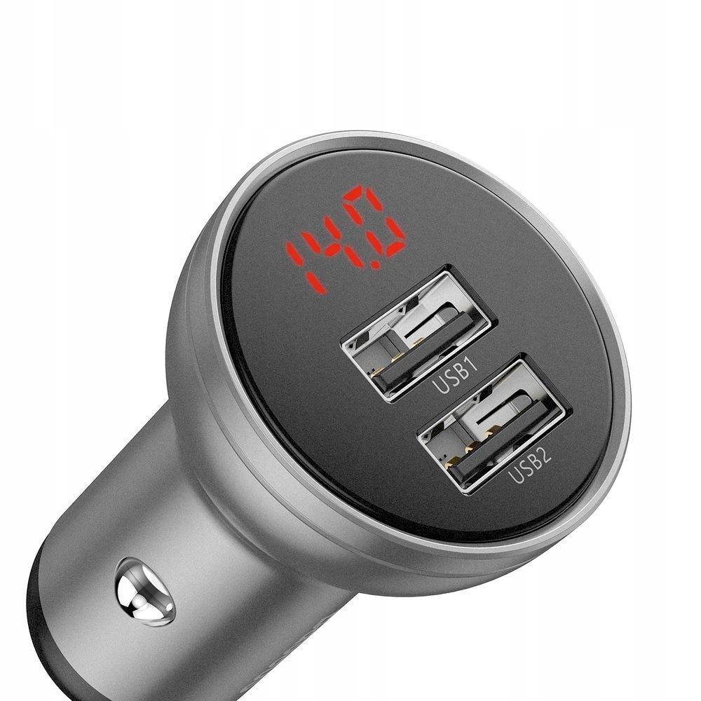 

Baseus Ładowarka Samochodowa Z LCD 2XUSB 24W 4,8A