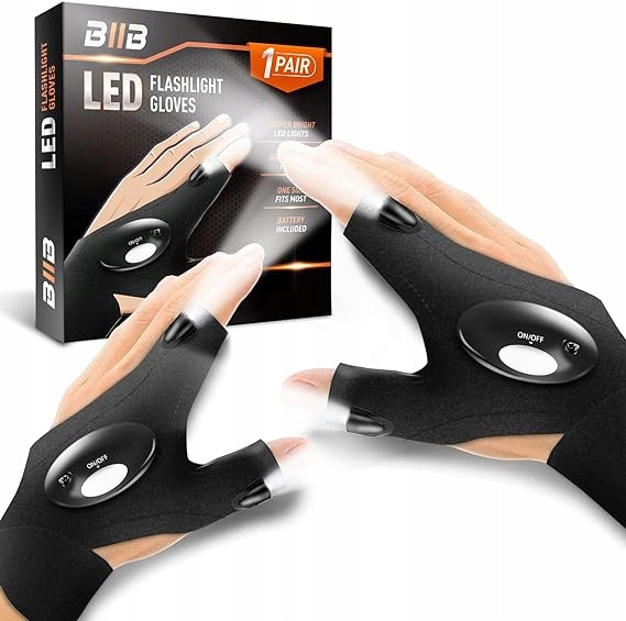 RĘKAWICZKI LED ŚWIECĄCE RĘKAWICE LED GLOVE LAMP 2 SZTUKI UNIWERSALNE Źródło światła LED