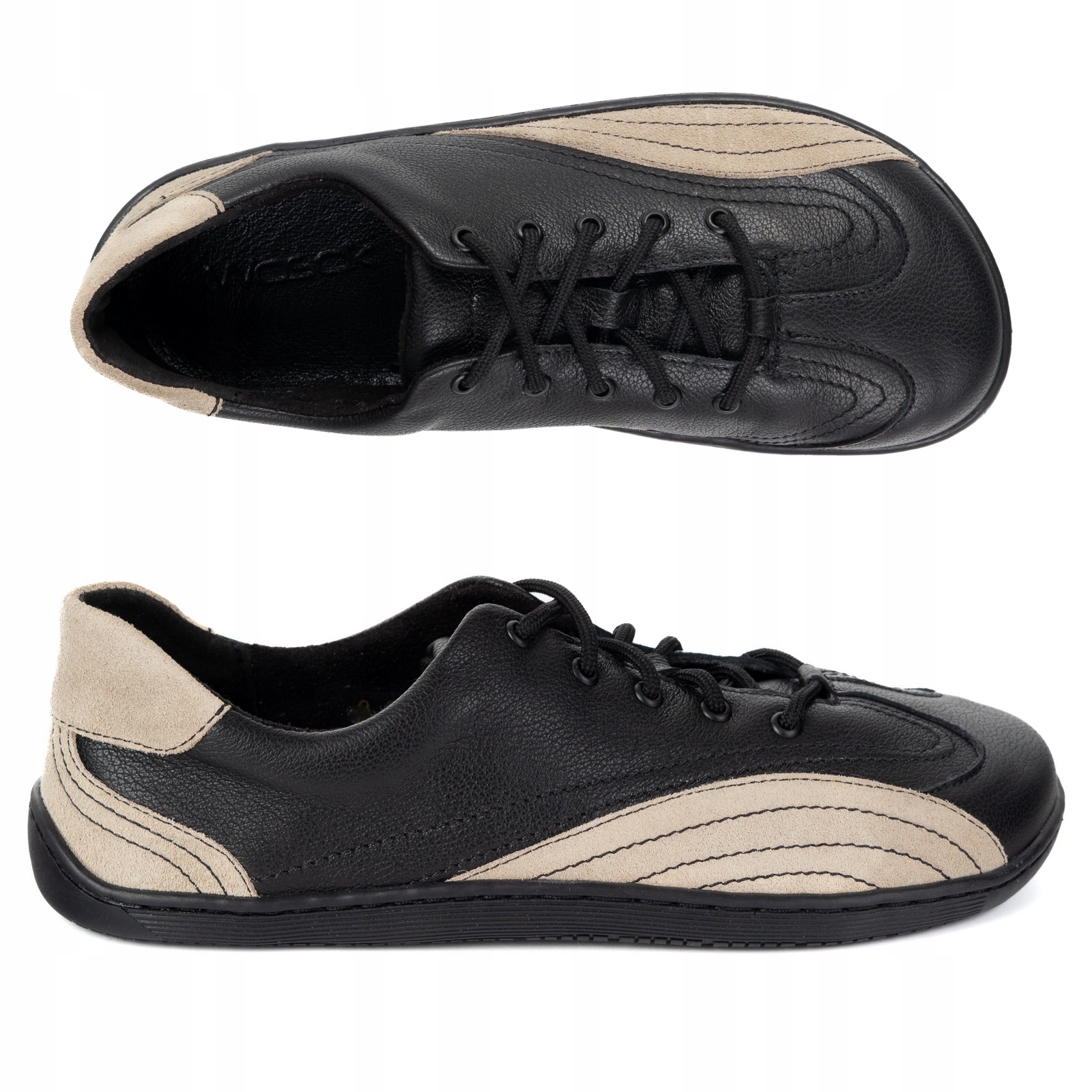 Dámské kožené barefootové polobotky Wasak 0800W černé 41