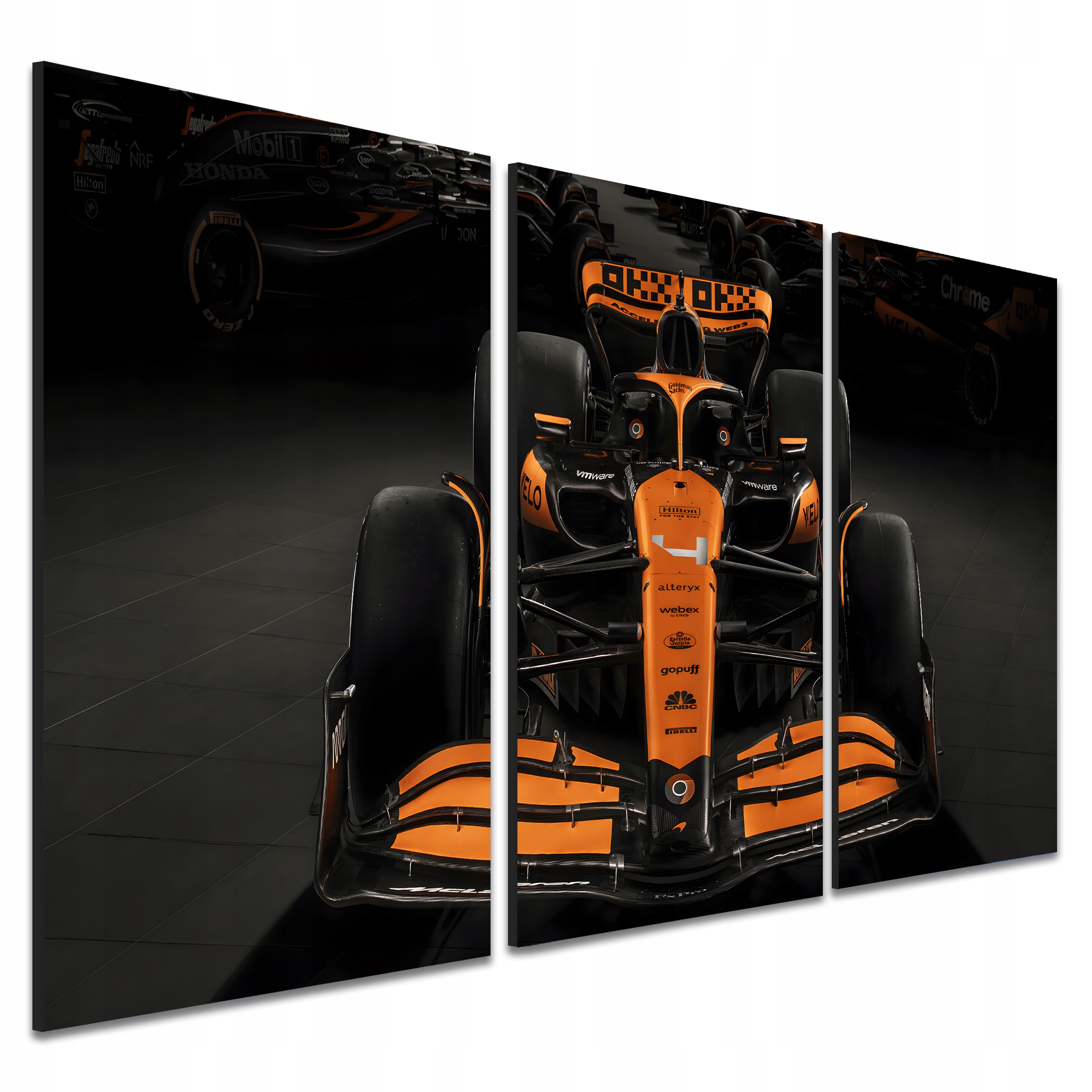 Obraz na zeď McLaren formule 1 Lando Norris F1 triptych 40x90 cm