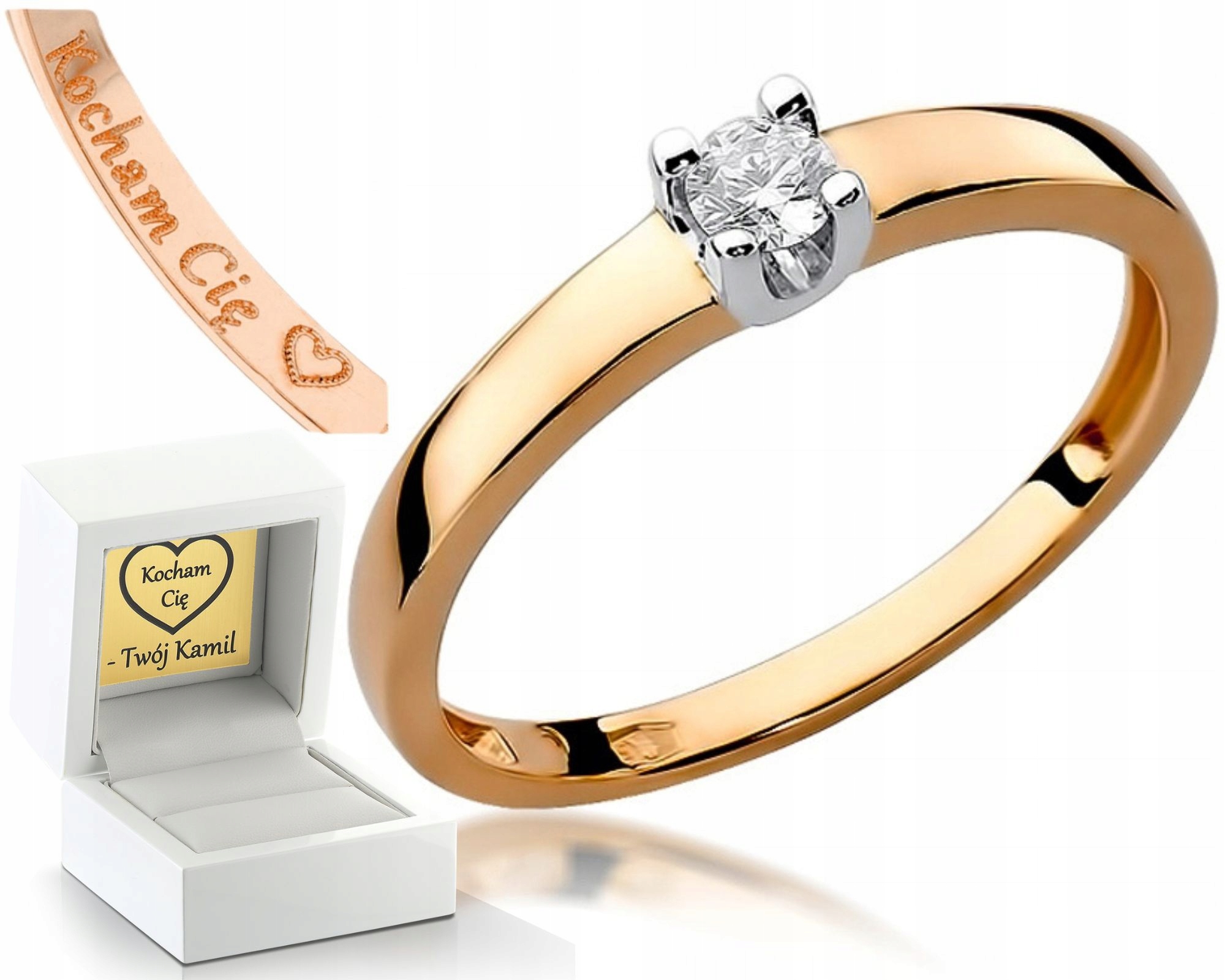 Zlatý Prstýnek S Briliantem Z Růžového Zlata 585 Zlato