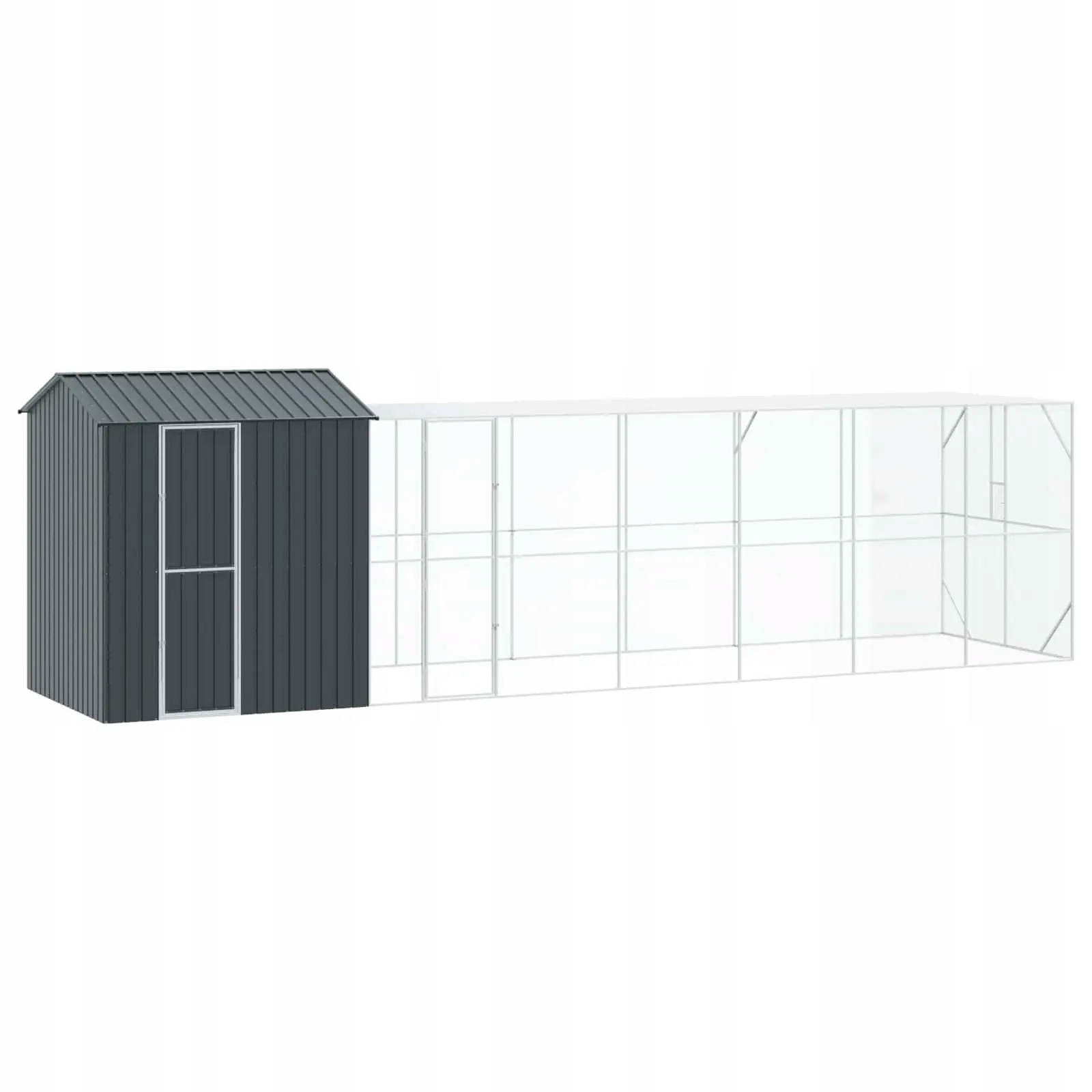 Levně Ptačí klec Antracit 824 x 208 x 247 cm Pozinkovaná ocel