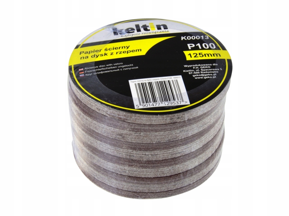 PAPIER ŚCIERNY DYSK RZEP KRĄŻEK 125MM P100 100SZT Kod producenta k00013