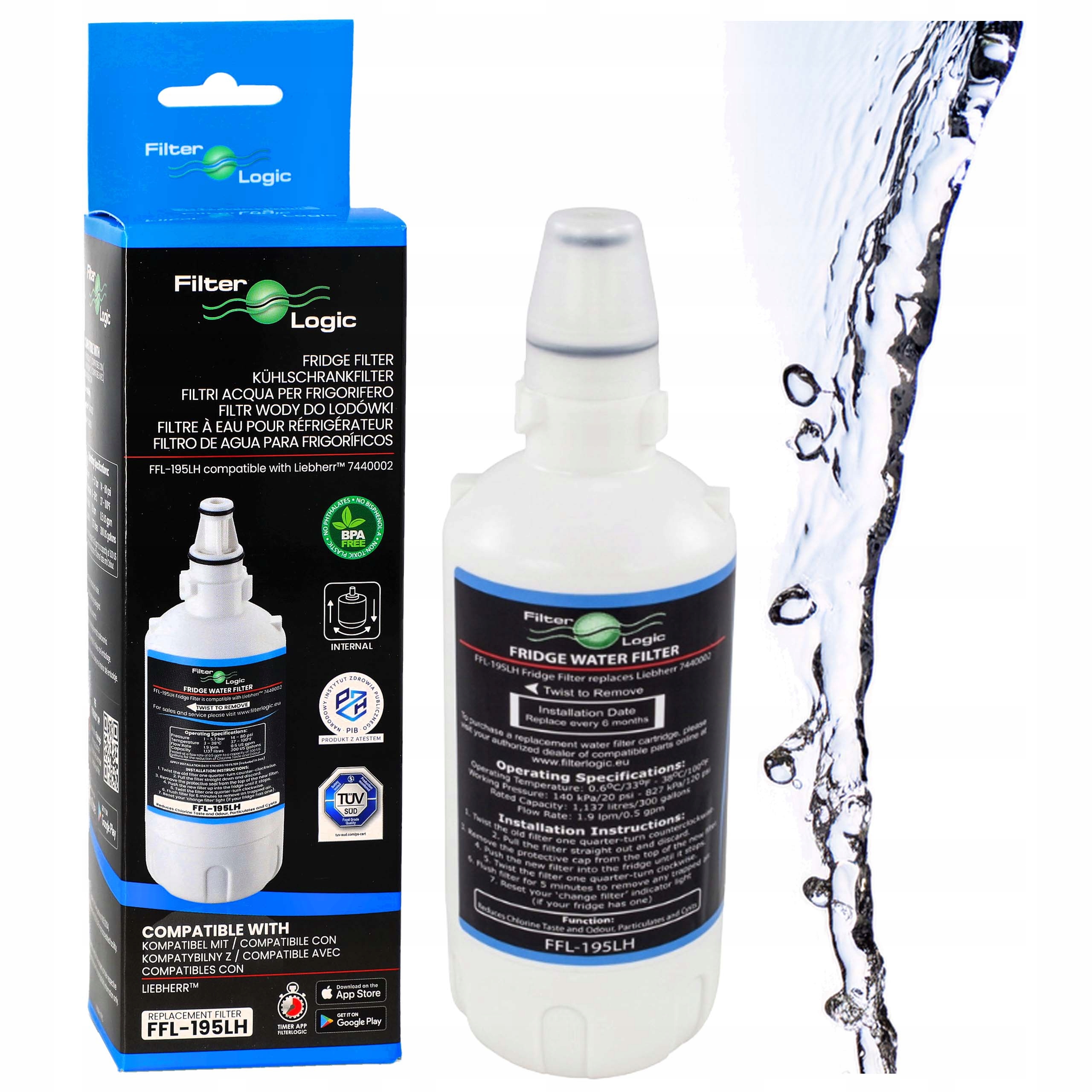 Filtr wody do lodówki Liebherr 7440002 Miele 7440000 zamiennik