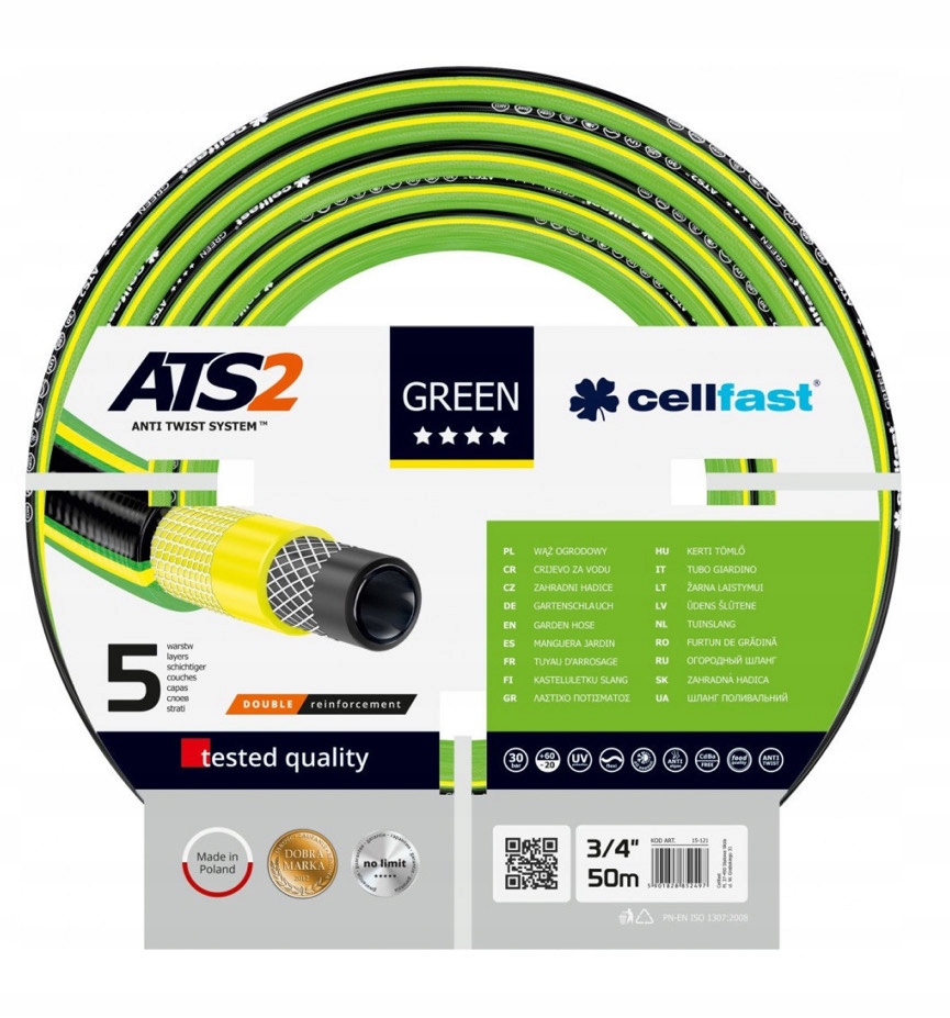 Záhradná Hadica Zelená 15-121 3/4" 50 M Cellfast