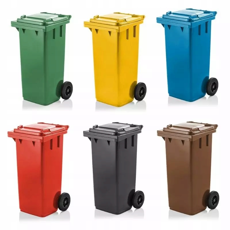 Kosz na śmieci 120l segregacja odpady med czerwony Wysokość produktu 93 cm