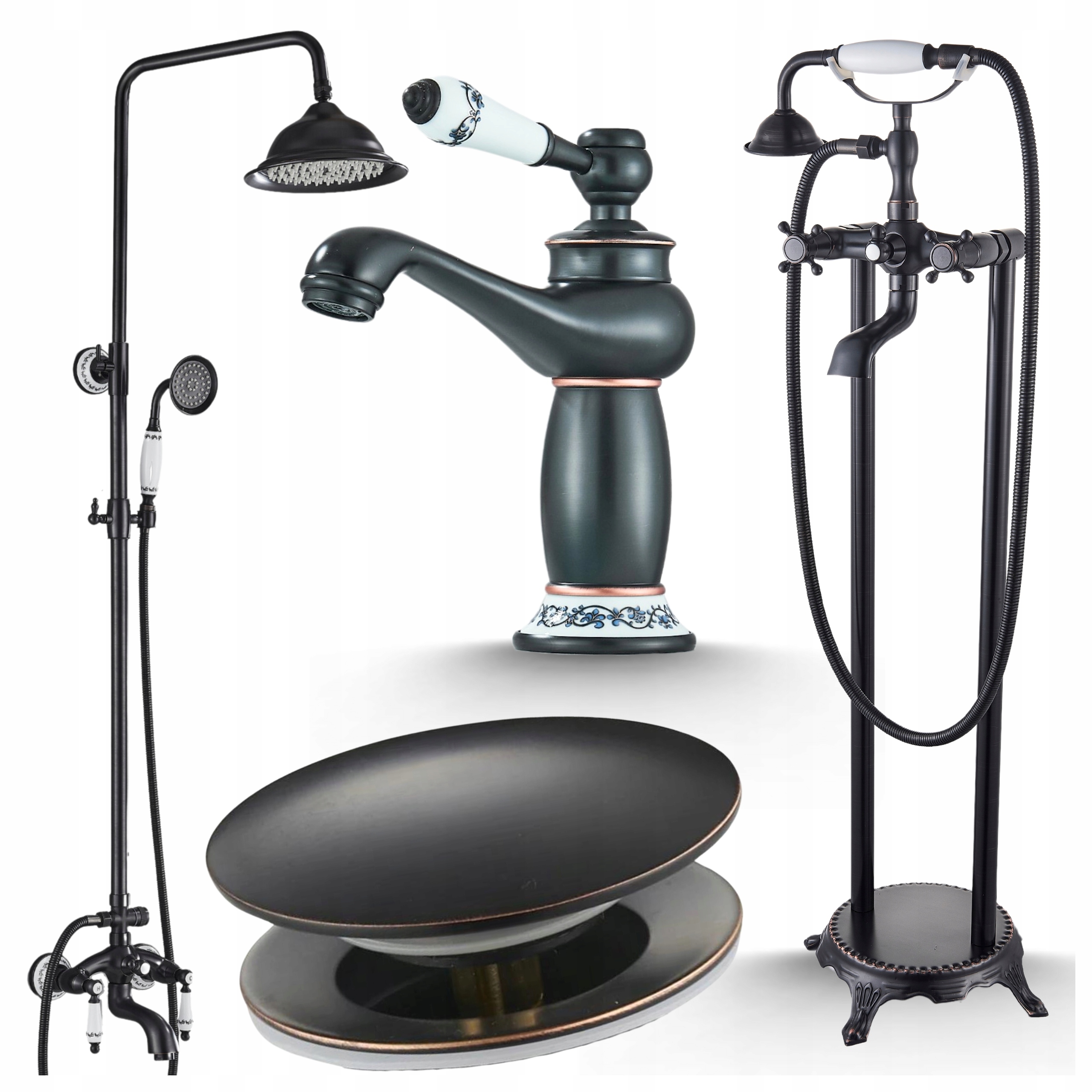 Sprchová batéria s dažďovou sprchou Perlátorom Styl Retro Kúpeľňová Súprava