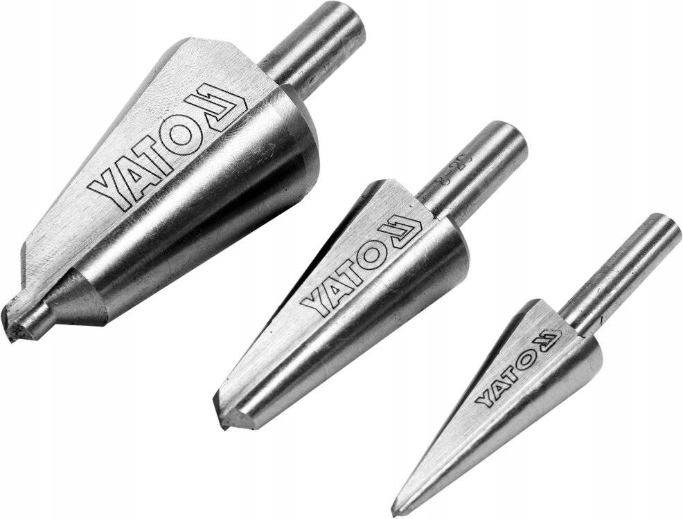 YATO WIERTŁA STOŻKOWE STOPNIOWE HSS DO METALU 3SZT Zastosowanie do metalu