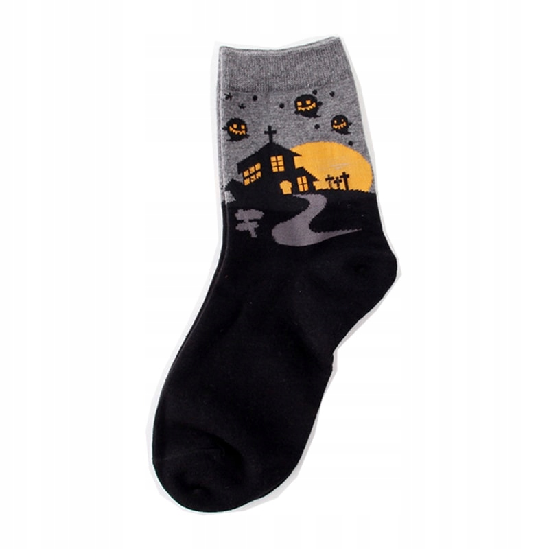 

Hit Halloween szare skarpetki z duchami