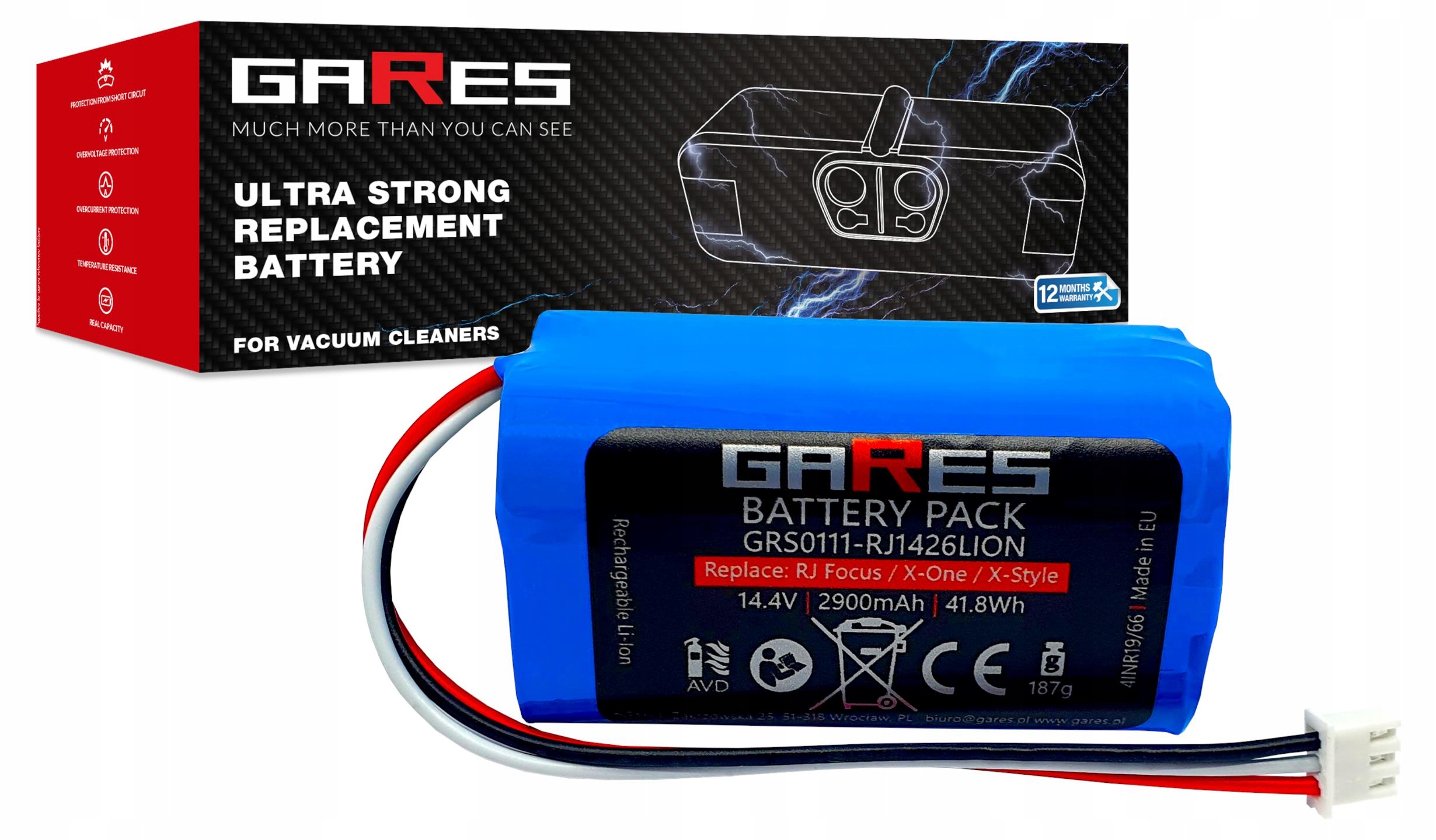 Akumulátor Gares pro Liectroux C30B Midea M4 Okami U100 14,4V 2,9Ah