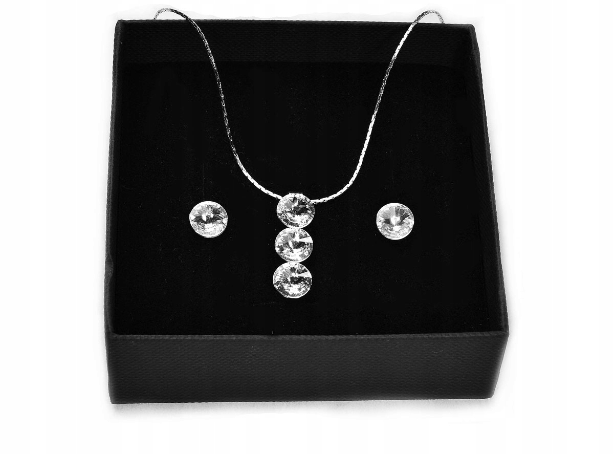 

Błyszczący Komplet Biżuterii 2cz Kryształy Prezent