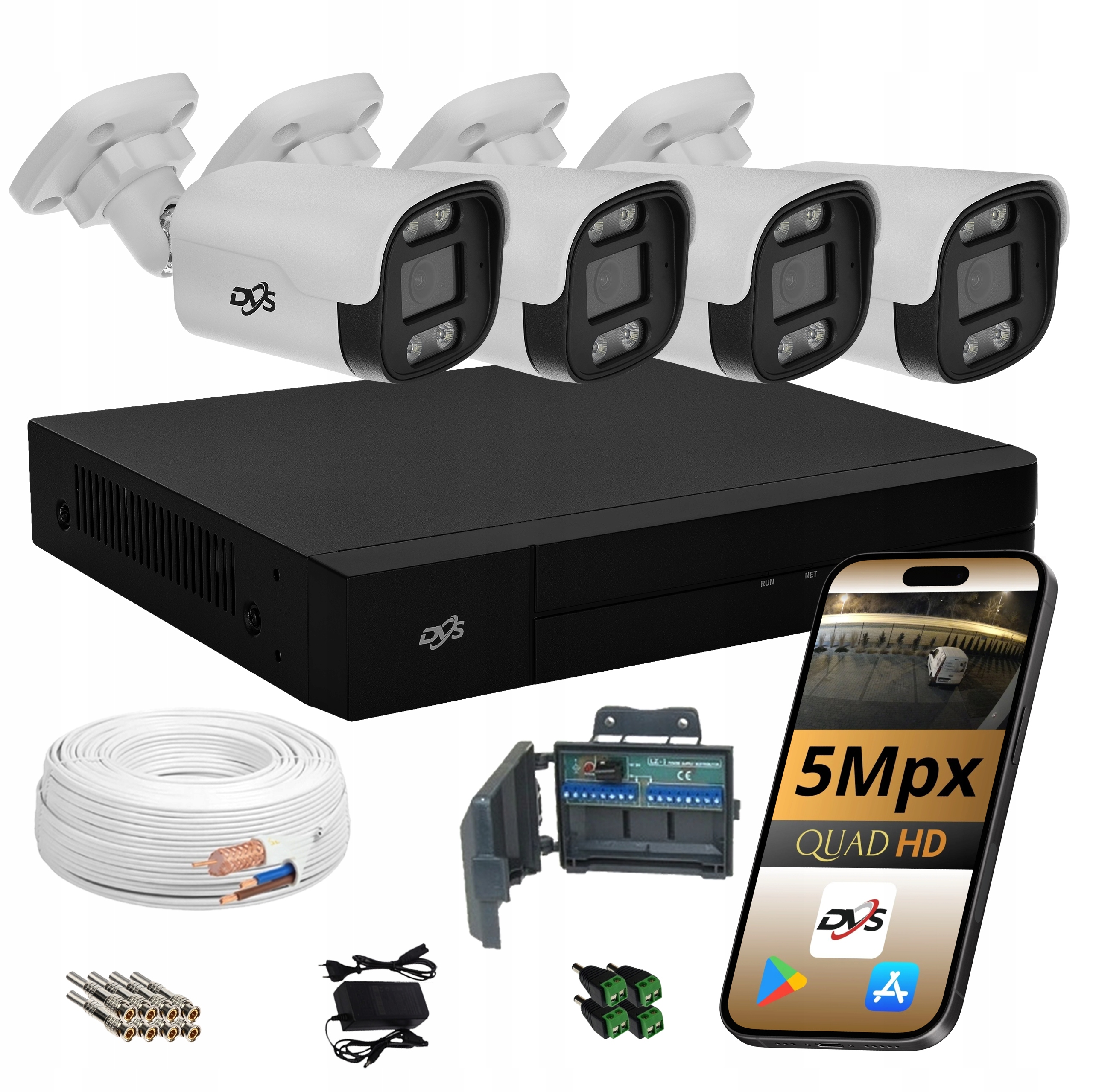 Sada 5Mpx Kamer Pro Monitorování Domácnosti Analogové 4 Venkovní Kamery Tuba