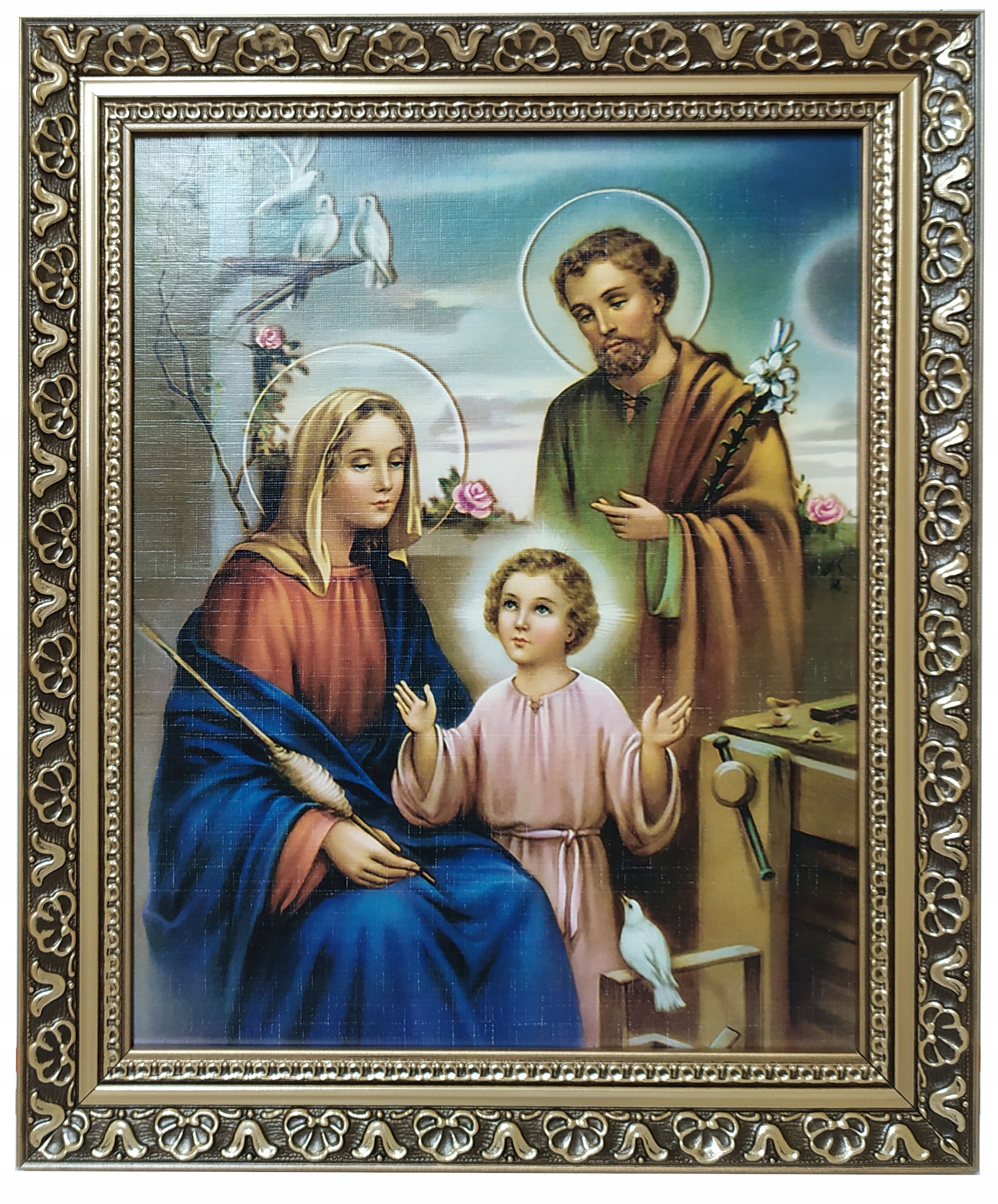 

Święty Obraz Z Szybą 25X30 Świętej Rodziny Jezus