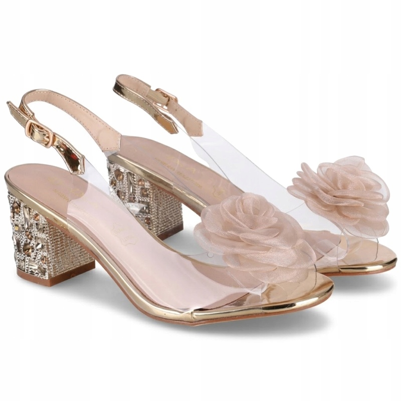 Dámské transparentní sandály D&a S.Barski MR61-9011 Gold zlaté VEL..39