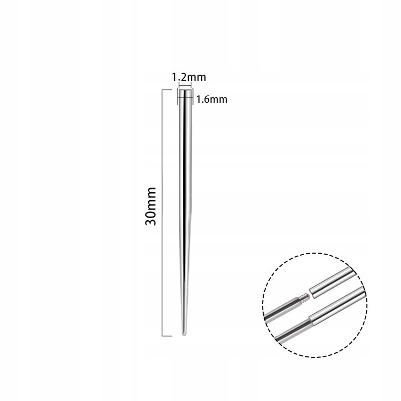 SS316L Pin do kolczyków 1,2mm