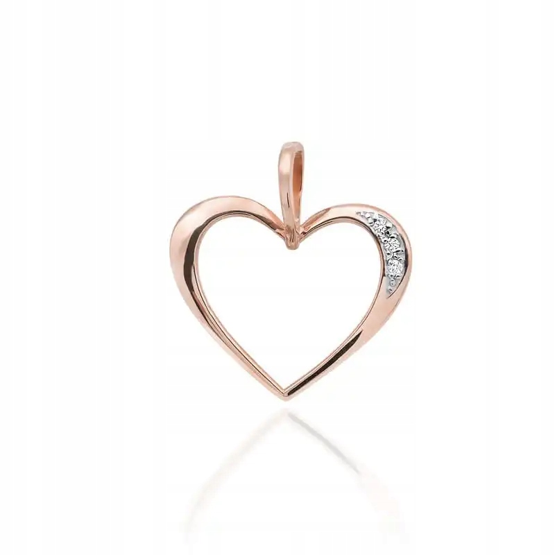 Zlatý přívěsek 585 s diamanty růžové zlato moderní elegantní pro maminku