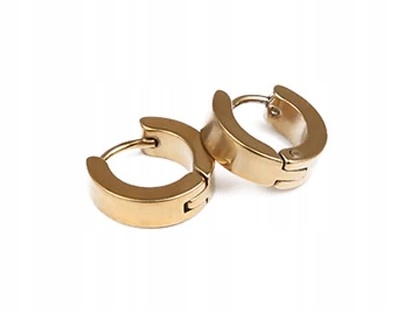 

Kolczyk stalowy męski kółko złote 1,3 cm Sztuka