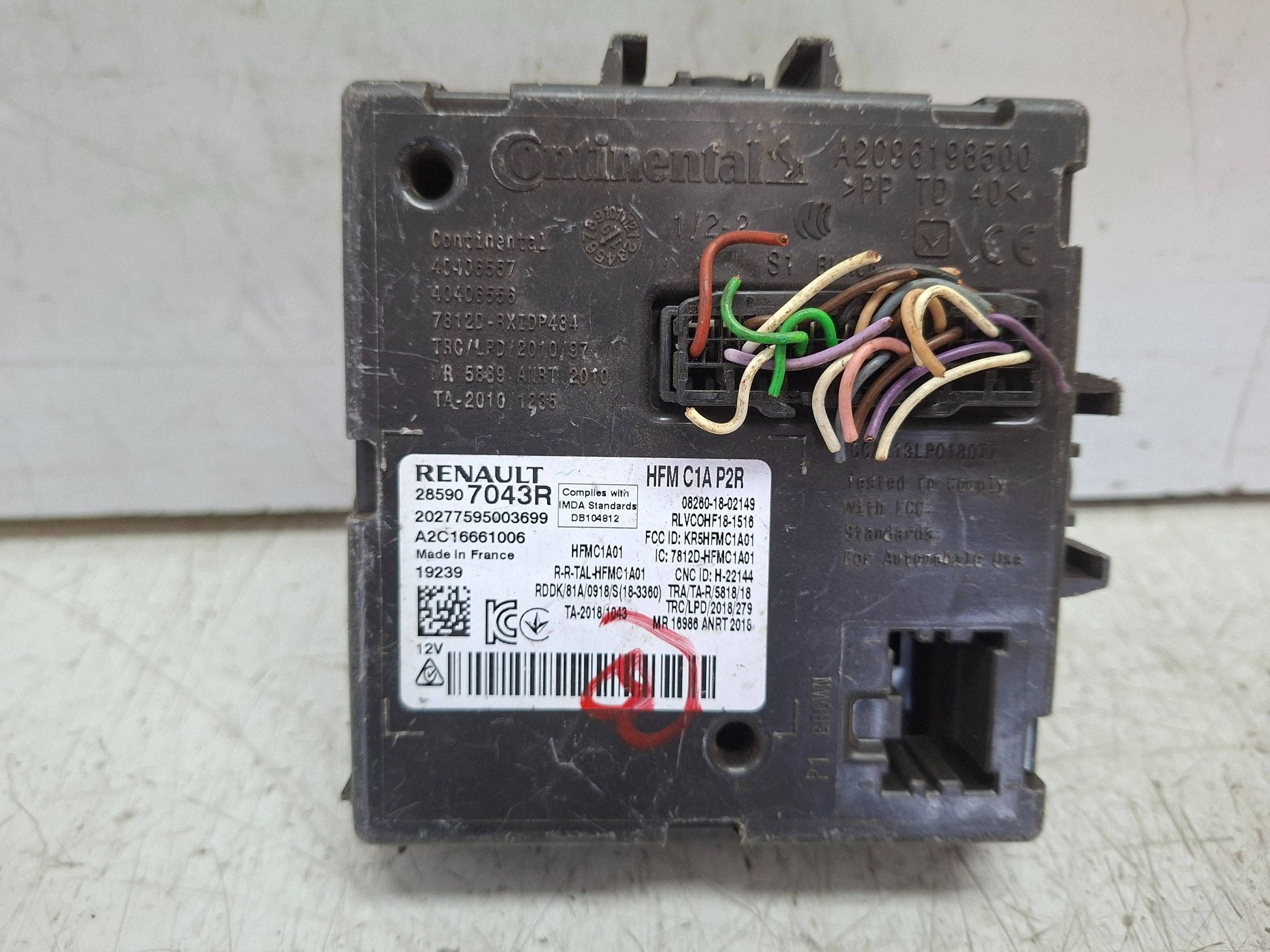 module control unit KOMFORTU BCM 285907043R A2C16661006 RENAULT CLIO V CAPTUR