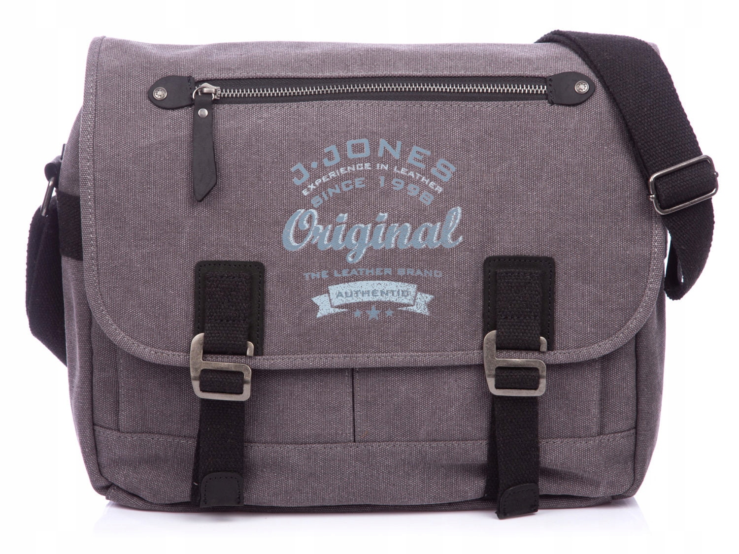 Pánská taška přes rameno s klopou ve stylu vintage, šedá přírodní kůže