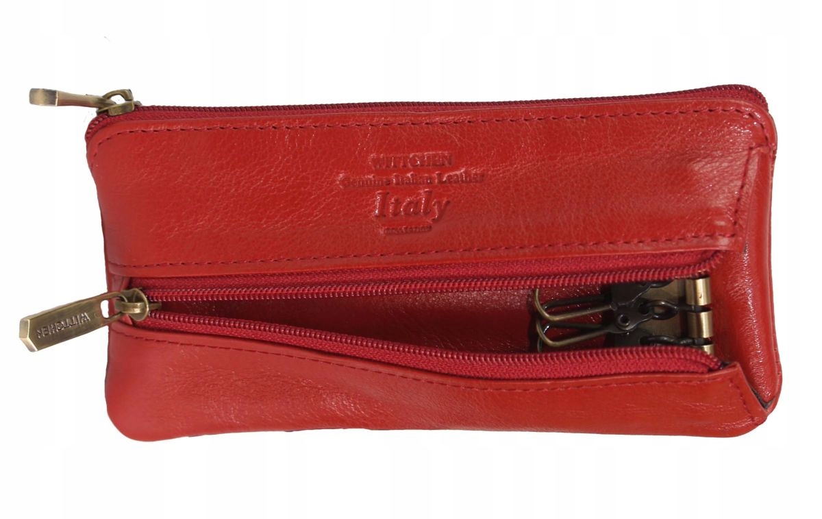 Wittchen kožené pouzdro na dlouhé klíče 15 cm a drobné 21-2-278 červené