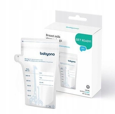 BABYONO Woreczki do przechowywania pokarmu 180ml 30szt
