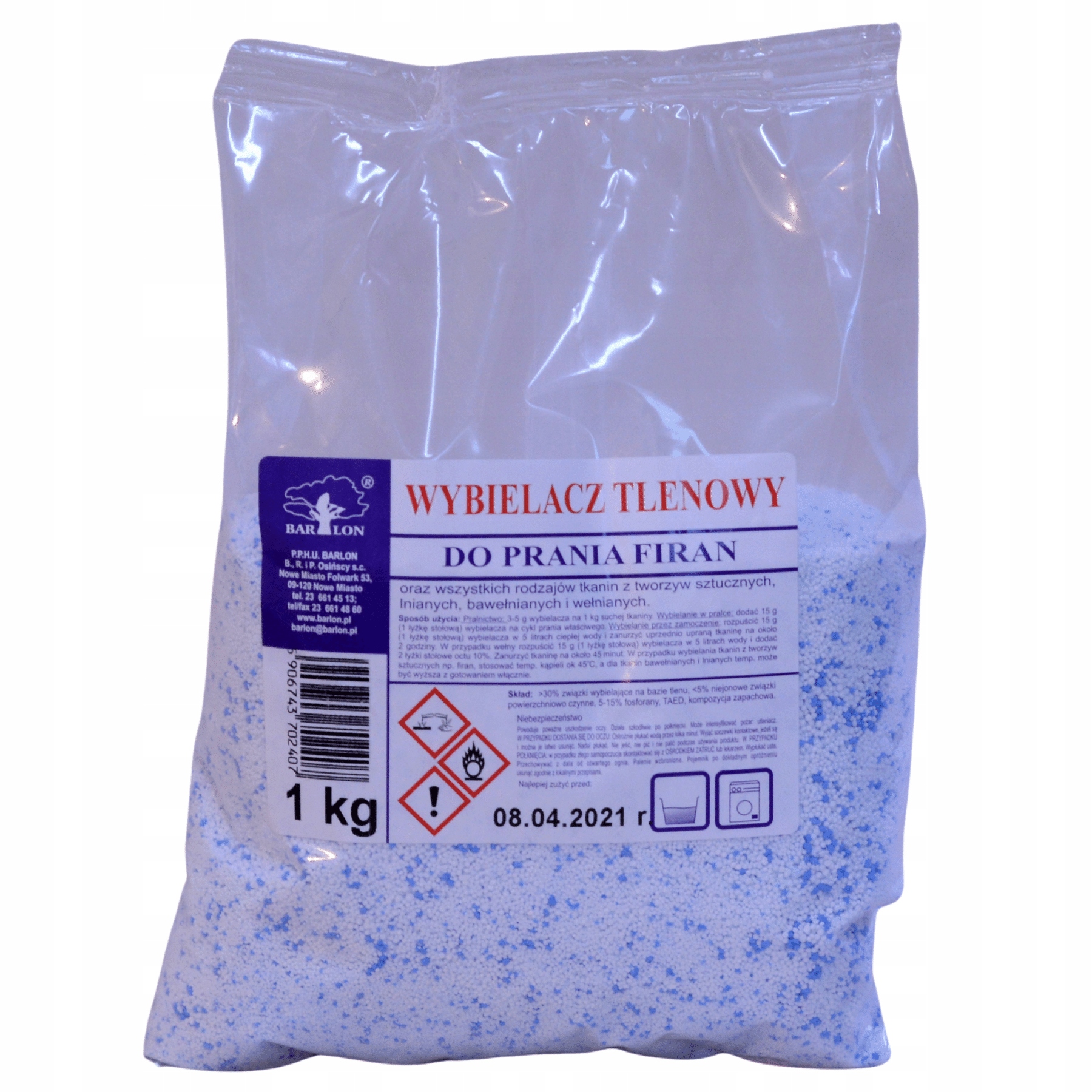 Wybielacz Tlenowy tkanin len, bawełna wełna 15 kg