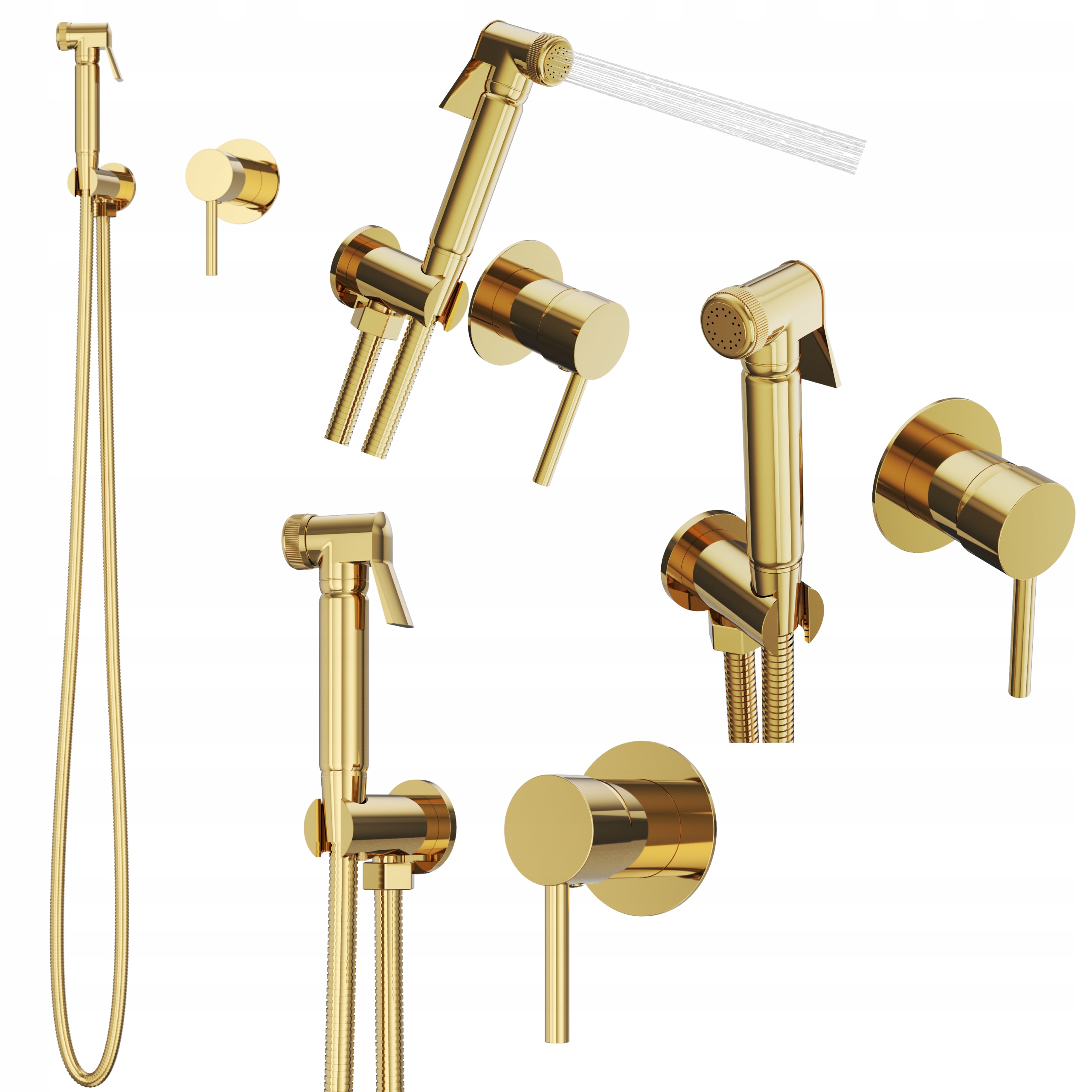 Bidetová Batéria Do Kúpeľne Kivo Zlatá Pod Omietku Bidetová Sprcha