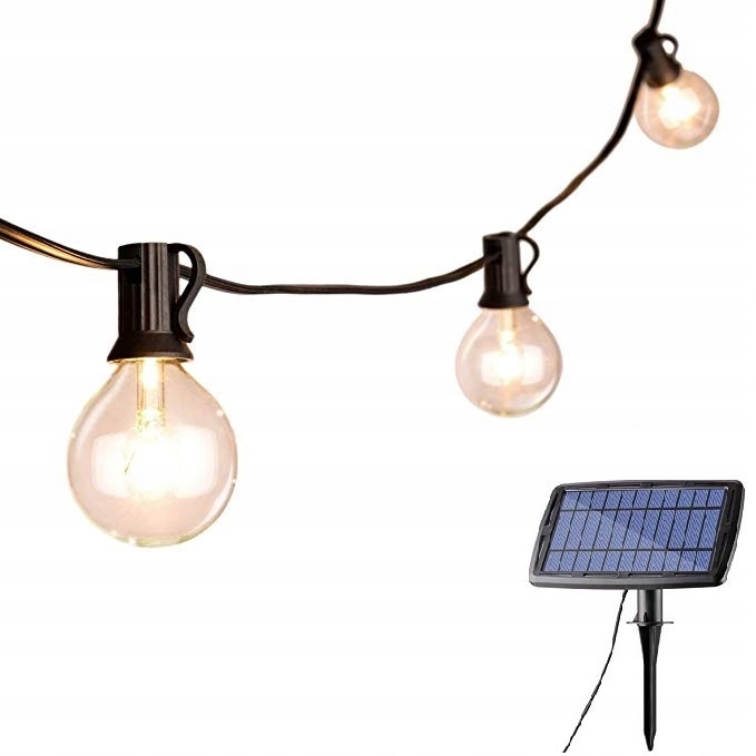 Solárna Svetelná Girlanda, Záhradné Lampy, Vodotesné Žiarovky, 27 Led, 7,6 M