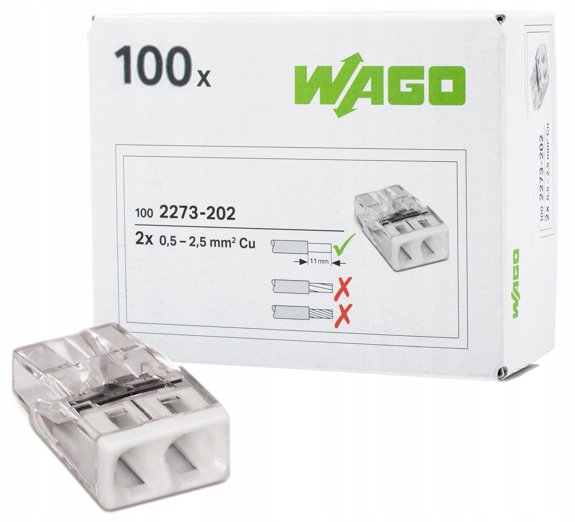

Złączka Wago 2273-202 Szybkozłączka 2x2,5 100 Szt