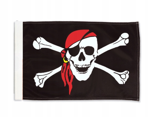 Flaga Pirat Chusta na maszt motocyklowy 40x30 cm motor motocykl Piracka