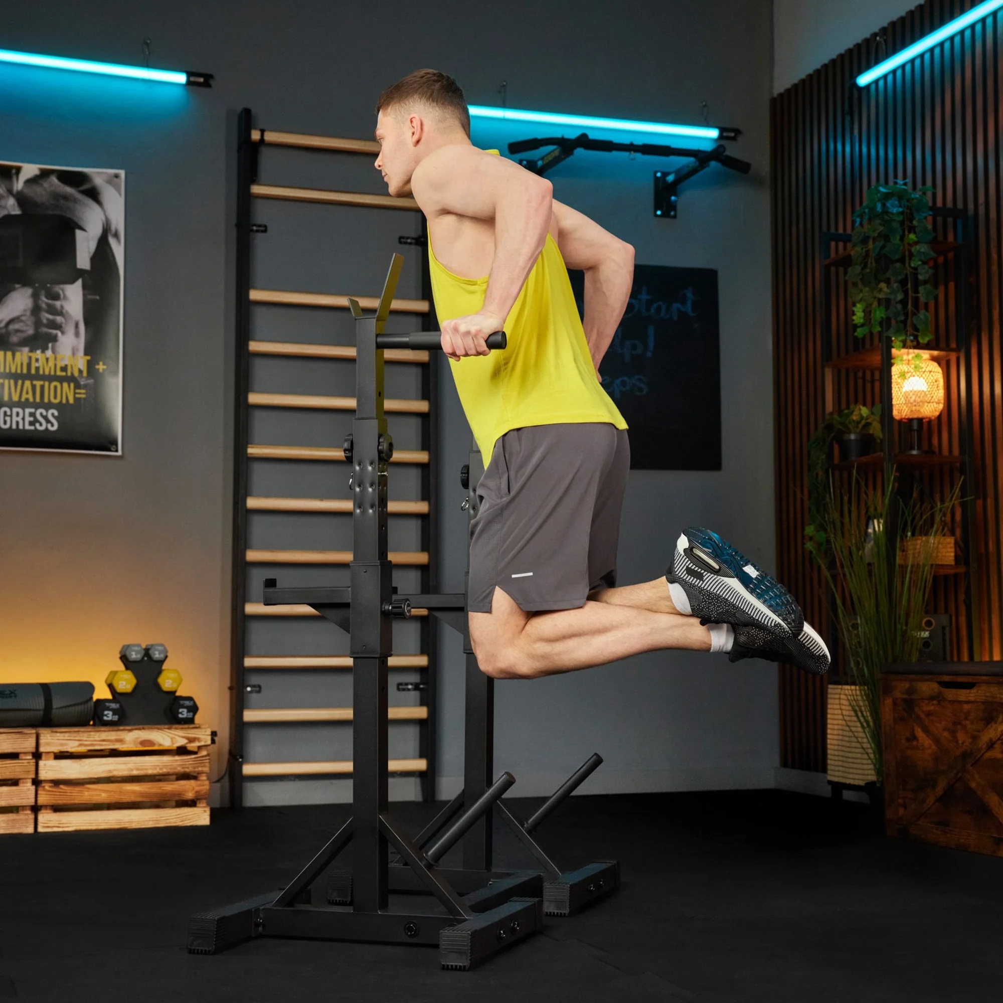 Stojak pod sztangę stojaki regulowane do ćwiczeń dipy asekuracja Trex Sport Szerokość produktu 120 cm