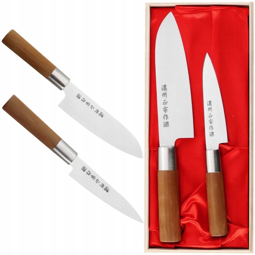 Satake Masamune Japonský Sada 2 nožov Santoku 17 cm a Univerzálne 12 cm puzdro