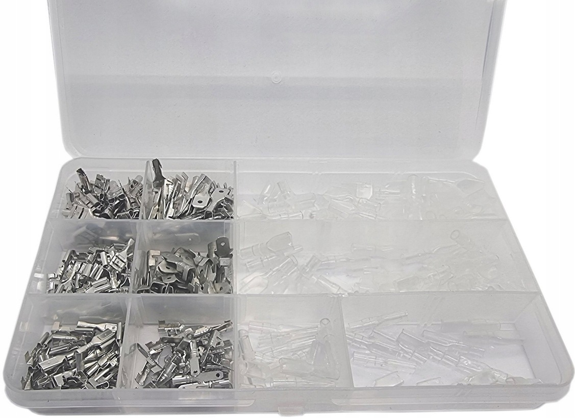 Zestaw konektorów 270szt 2,8mm 4,8mm 6,3mm męskie i żeńskie z osłonkami Box