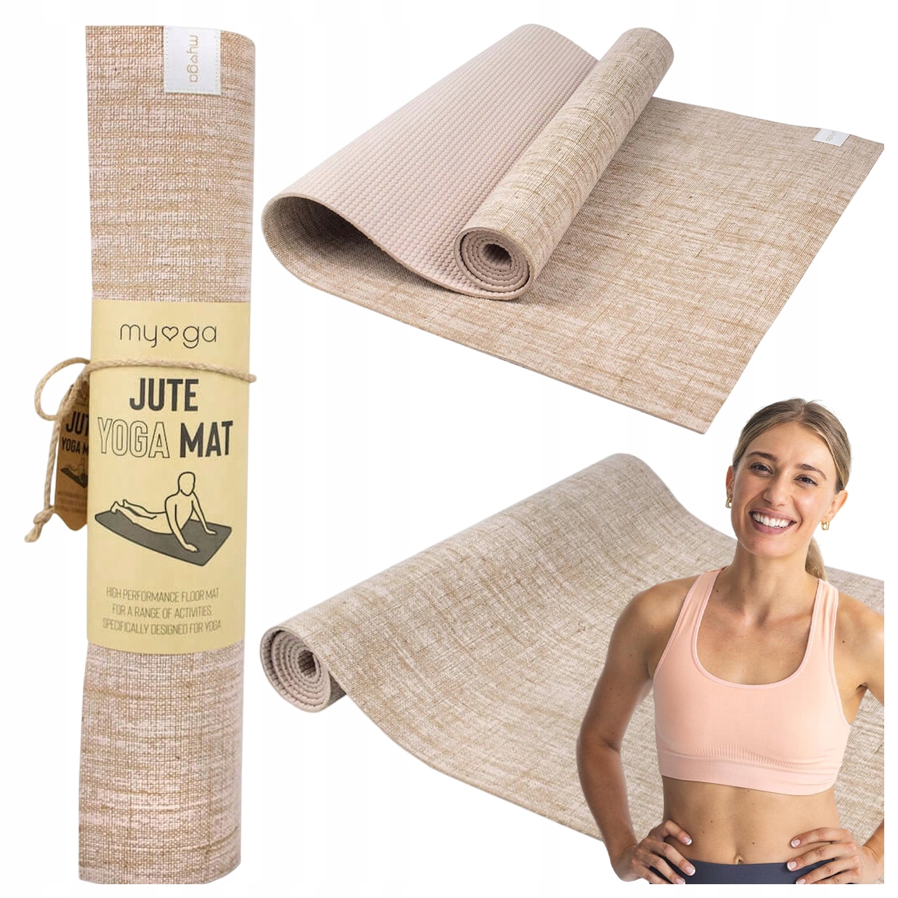 Podložka Na Jógu Myga Jute 5 mm Béžová