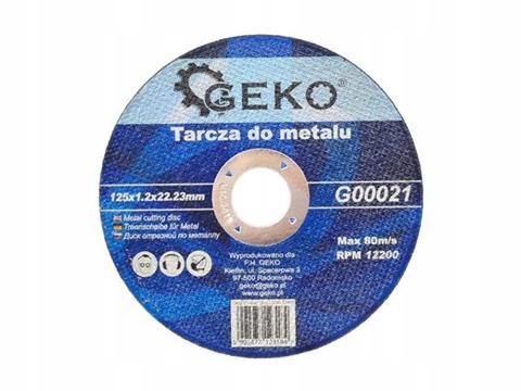 

Tarcza Do Cięcia Metalu 125X1.2MM 10 Sztuk Geko