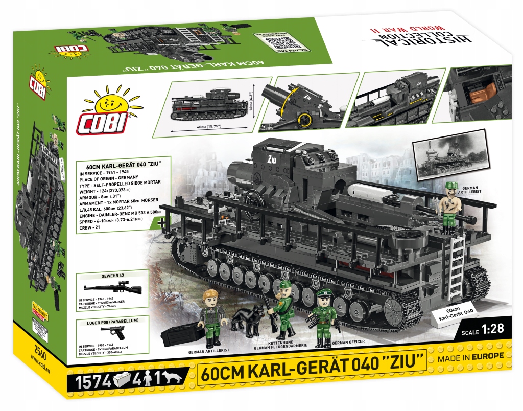 Cobi 2560 танк пушка 60 cm Karl-Gerät 040 ZIU EAN (GTIN) 5902251025601