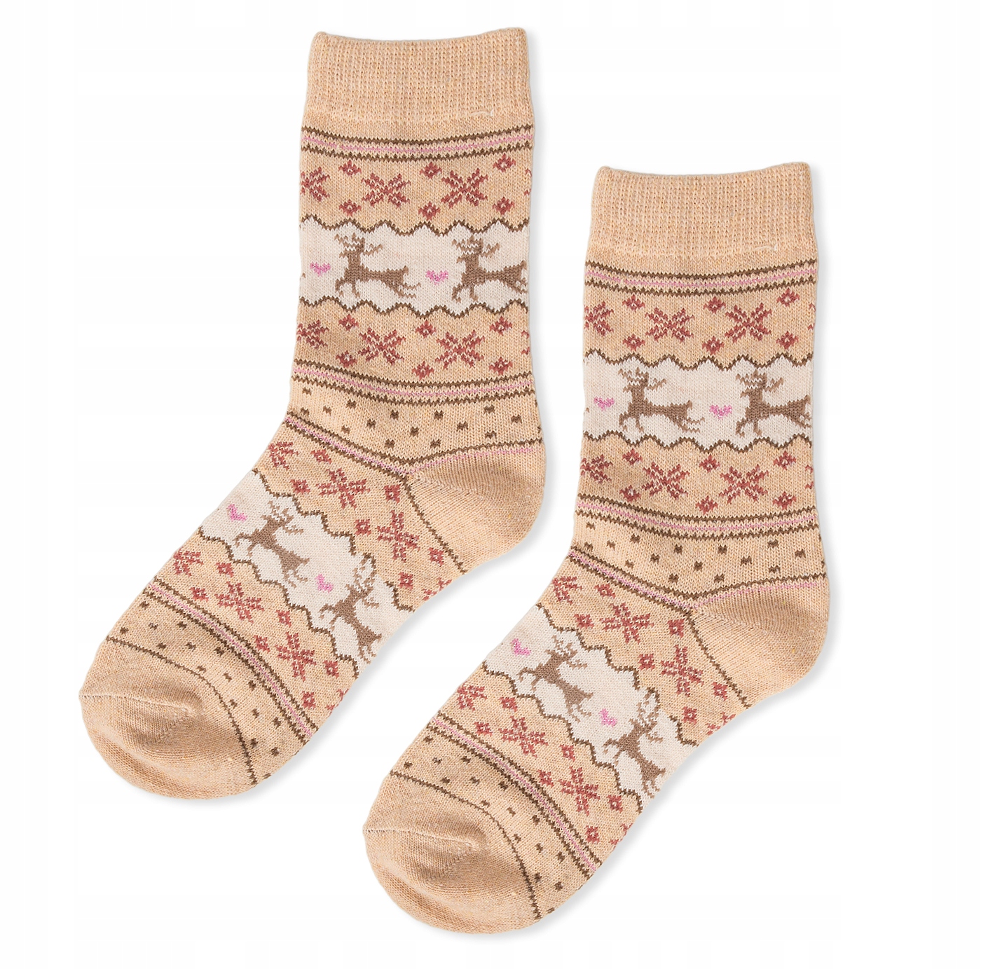 

Skarpety skarpetki renifer beżowe unisex