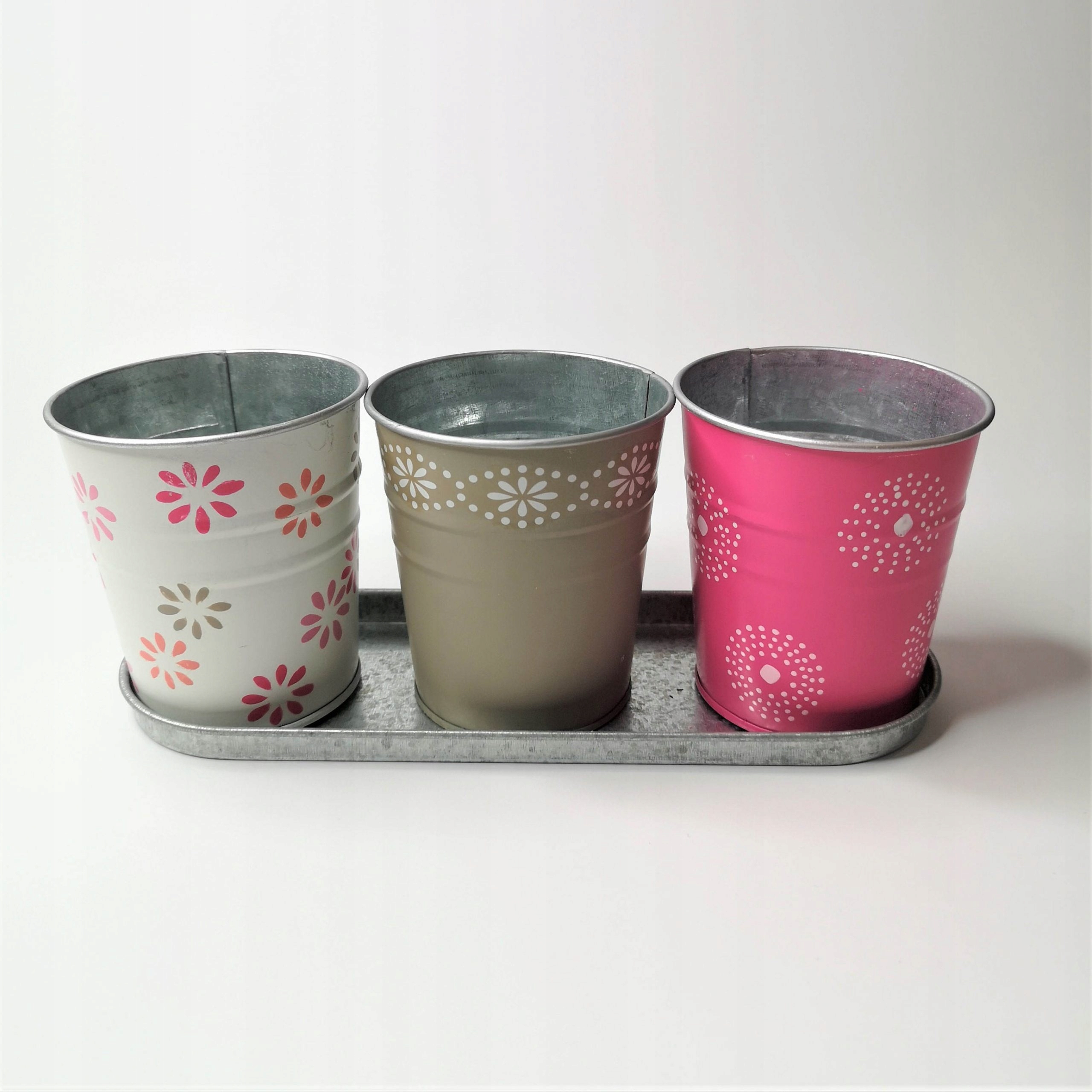 DONICZKI METALOWE OSŁONKI ZIOŁA TACA 3 SZT