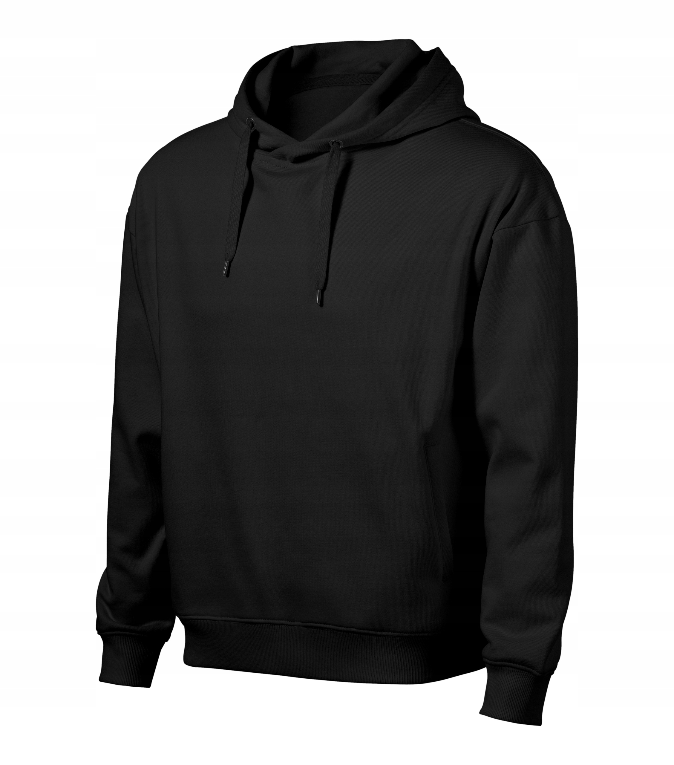 pánská mikina s kapucí, černá, hladké kapsy, klokanka M