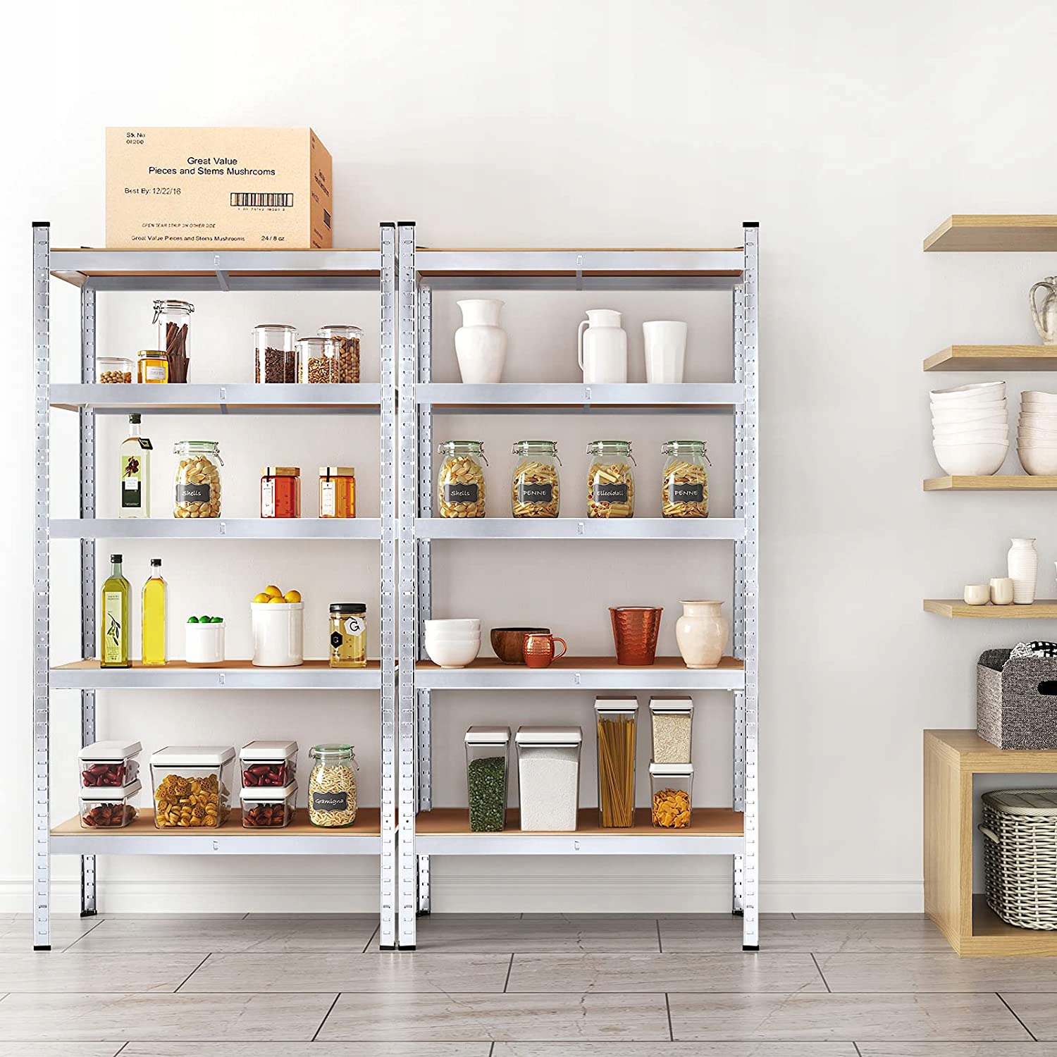 REGAŁ METALOWY MAGAZYNOWY GARAŻOWY DO SPIŻARNI 5 PÓŁEK 750Kg 150x70x30cm Sposób montażu regał wciskany