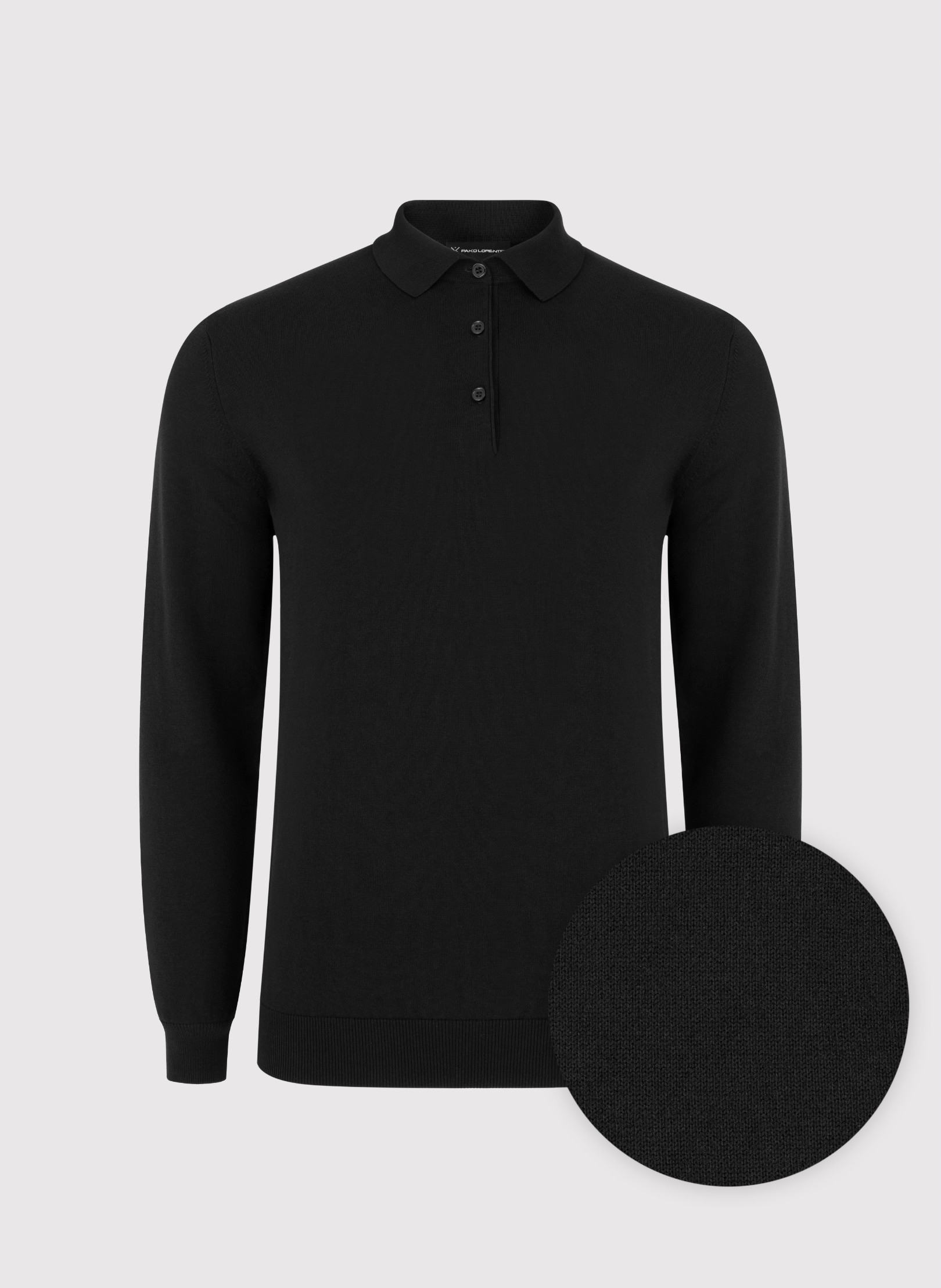 Černý pánský svetr s polo límečkem Pako Lorente vel L