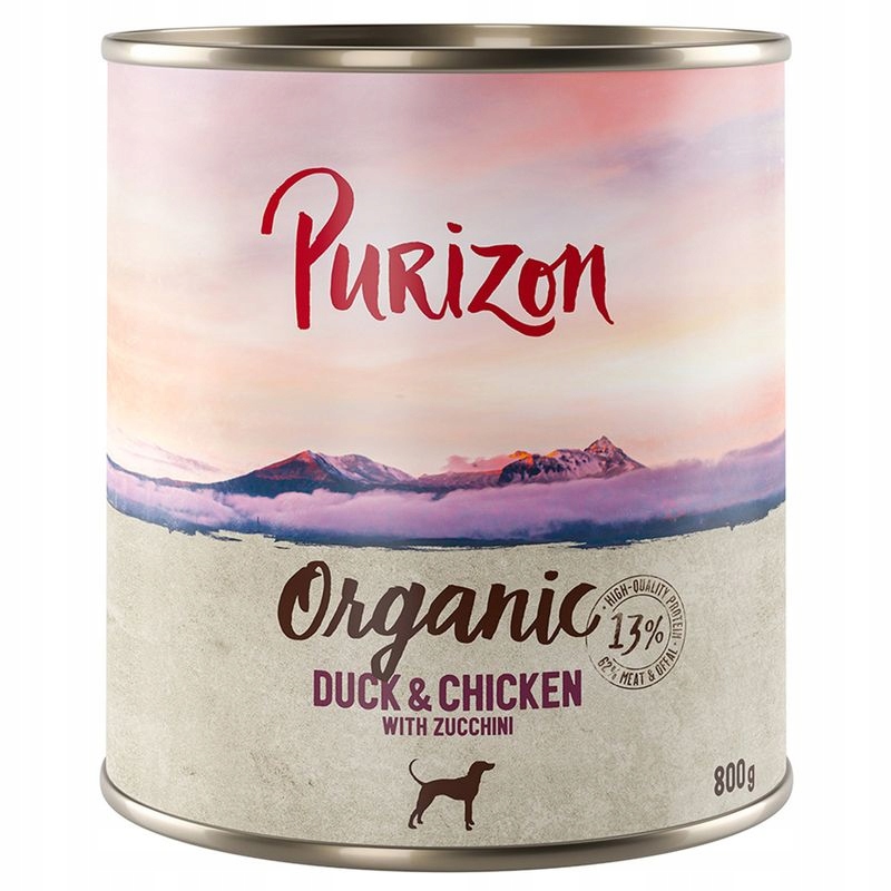 Purizon Organic kachna a kuře s cuketou 800 g bio vlhké krmivo pro psy