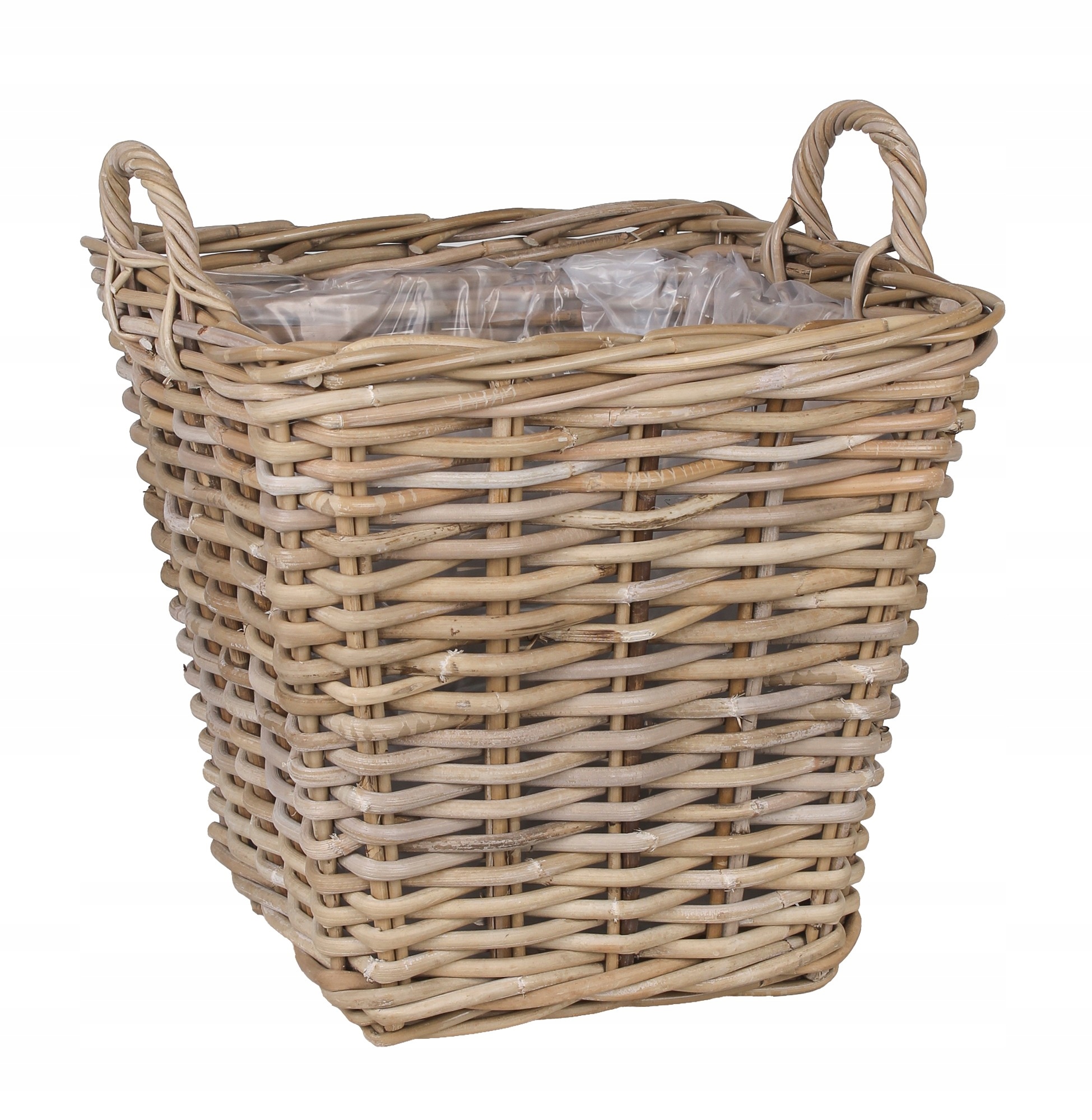 Štvorcový ratanový kôš s držadlami 37x37x35/41 cm MP-0220.4.S