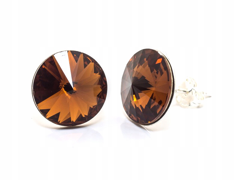 

Srebrne Kolczyki z kr. Swarovski Rivoli 12 Smtop