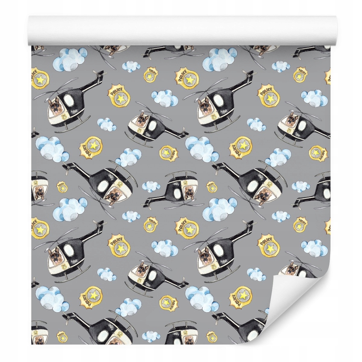 Dětská tapeta Psy Helikoptéra Policie Mraky