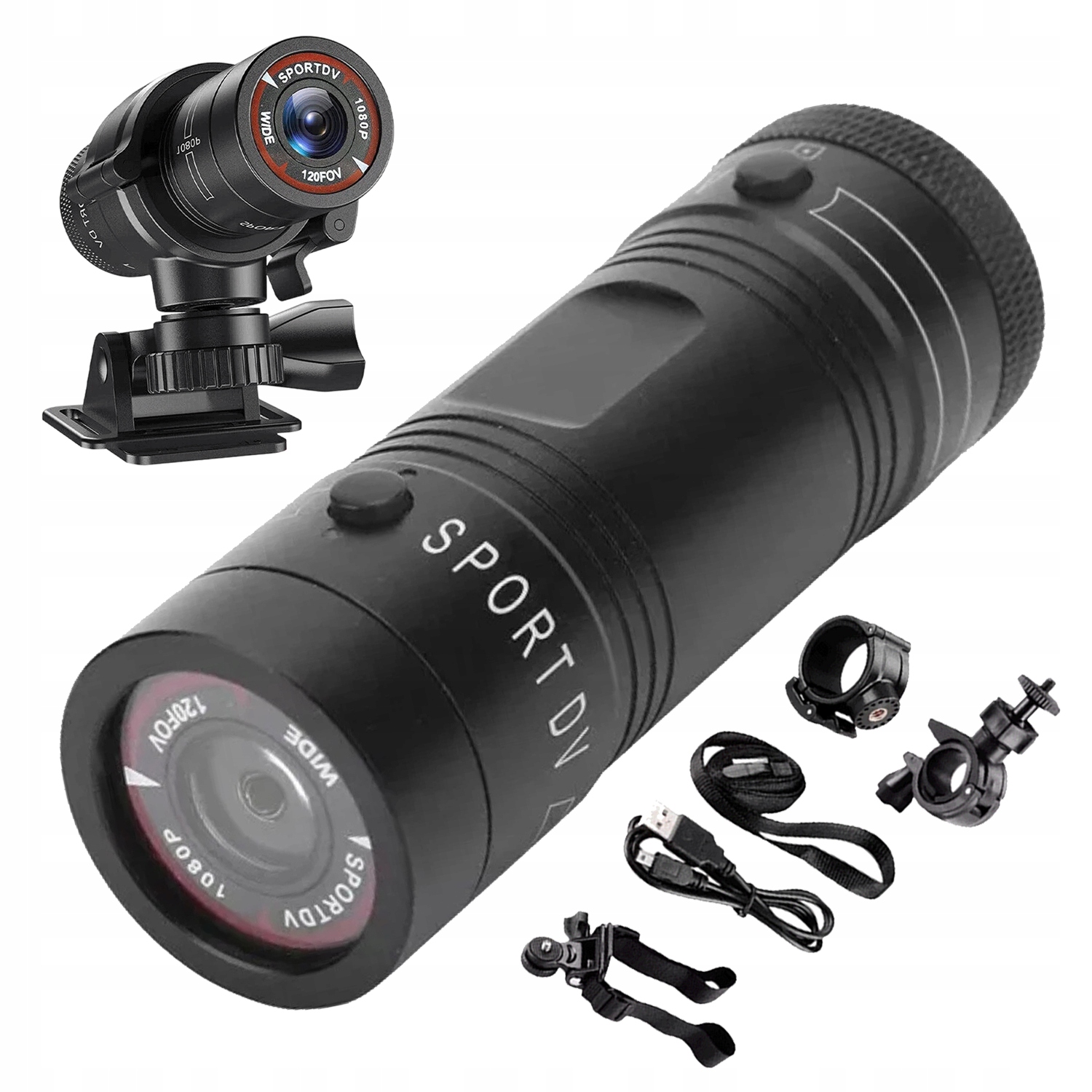 Kamera Na Kolo 1080P Širokoúhlá 120° Vodotěsná S Úchyty, Černá