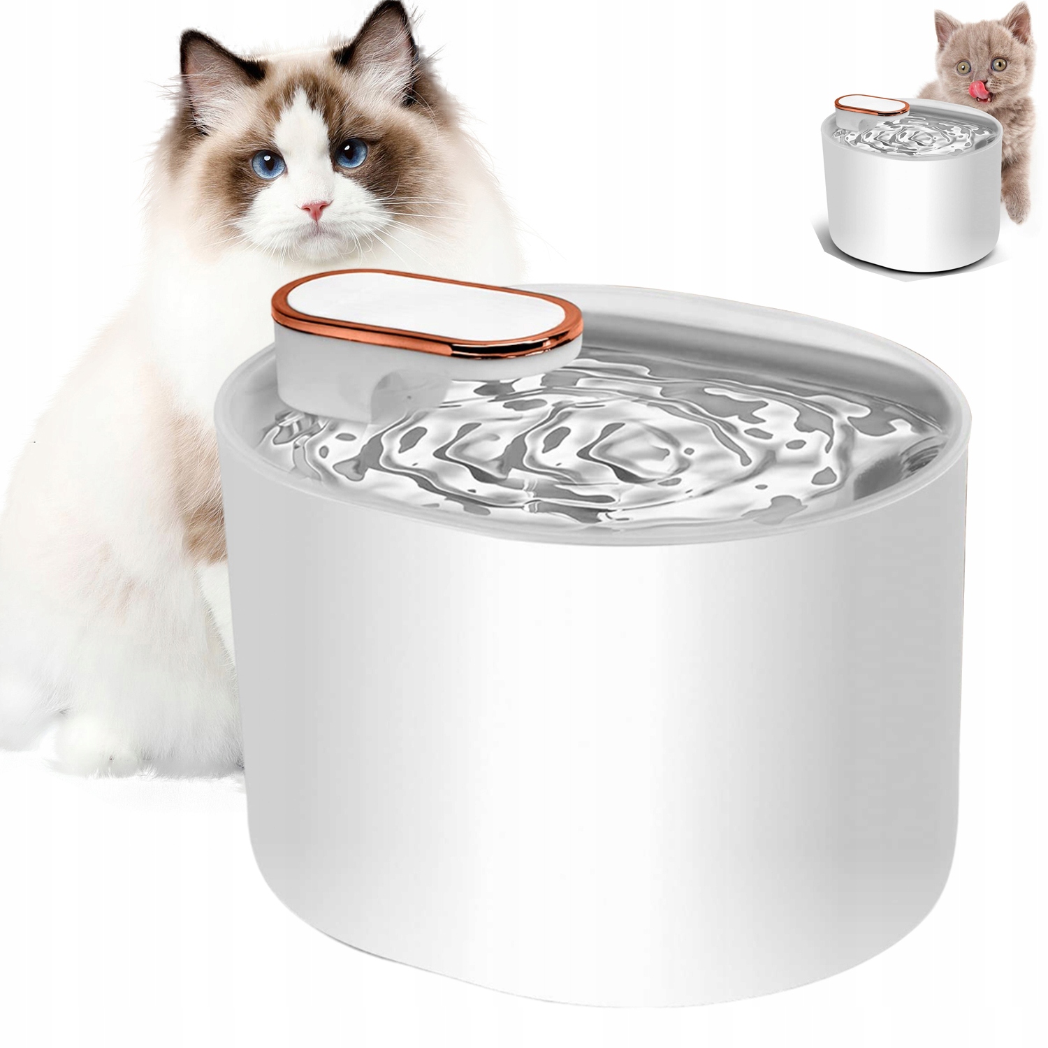 Levně Fontána Pro Zvířata Pro Psy A Kočky Napáječka Miska 3L Bílá