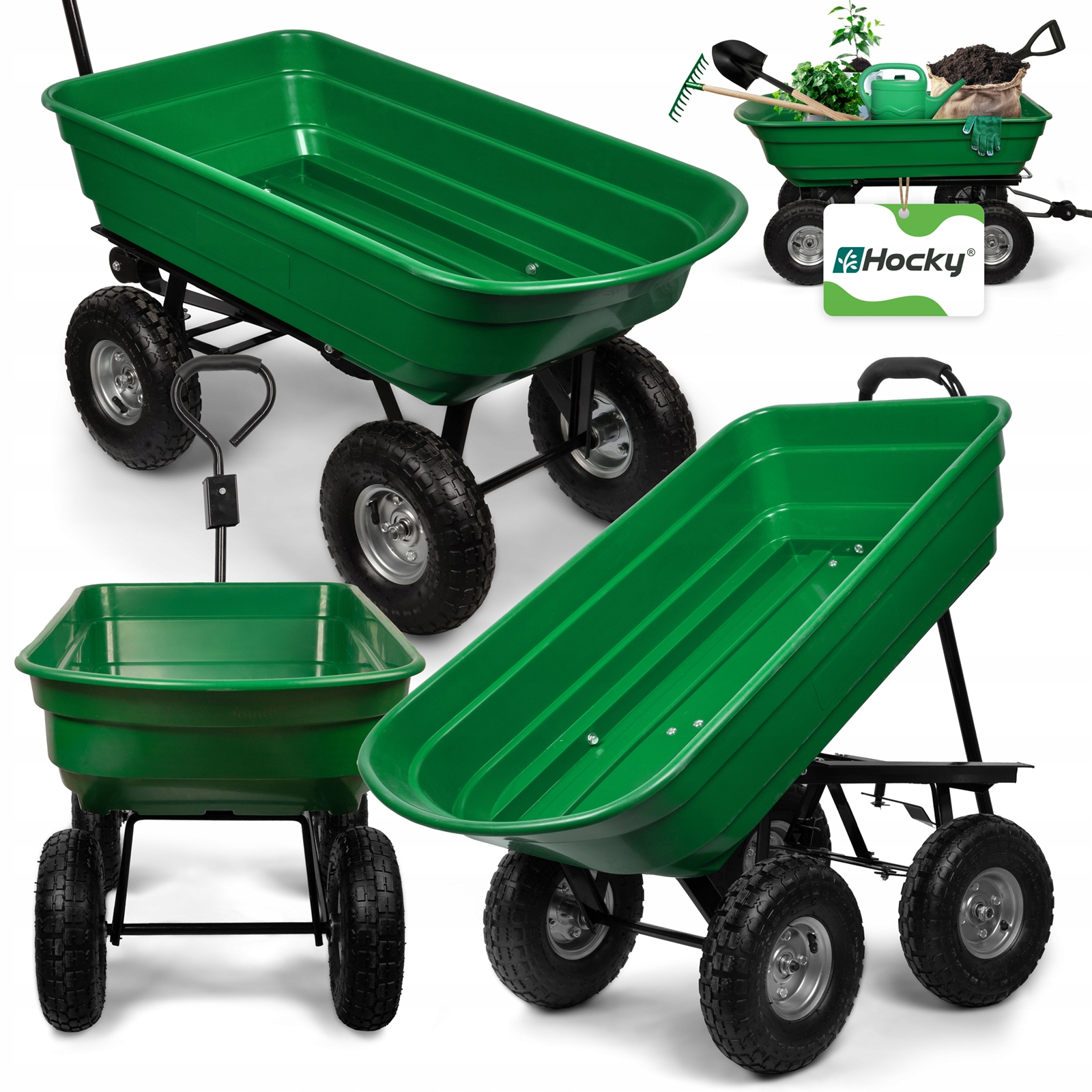 Wózek Ogrodowy Transportowy Taczka Wywrotka Mocna Przyczepka Taczki 300kg