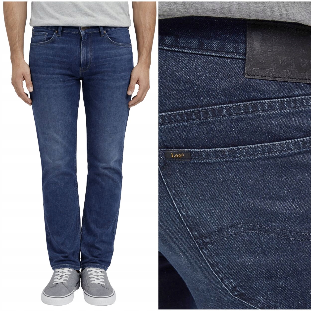 Lee Daren Banshee Worn DżINS proste ciemne męskie spodnie jeansowe W33 L32